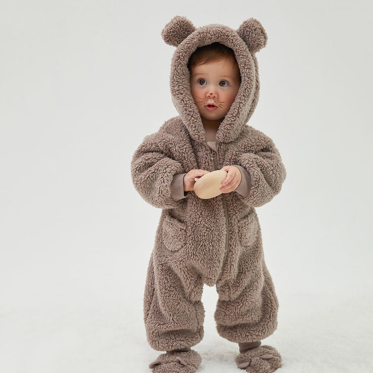 Baby Rompers Fleece Teddy Bear Jumpsuits